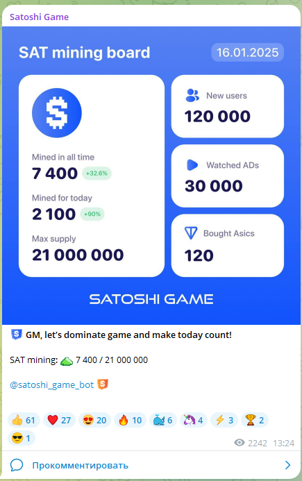 satoshi game телеграм